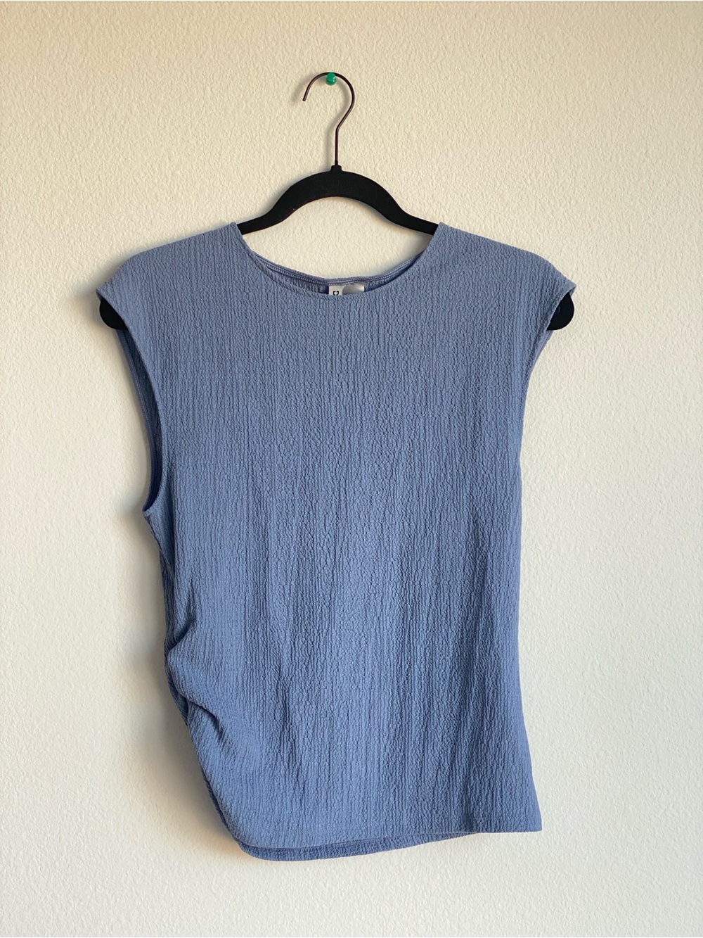 H&M Periwinkle Textured Cap-Sleeve Top